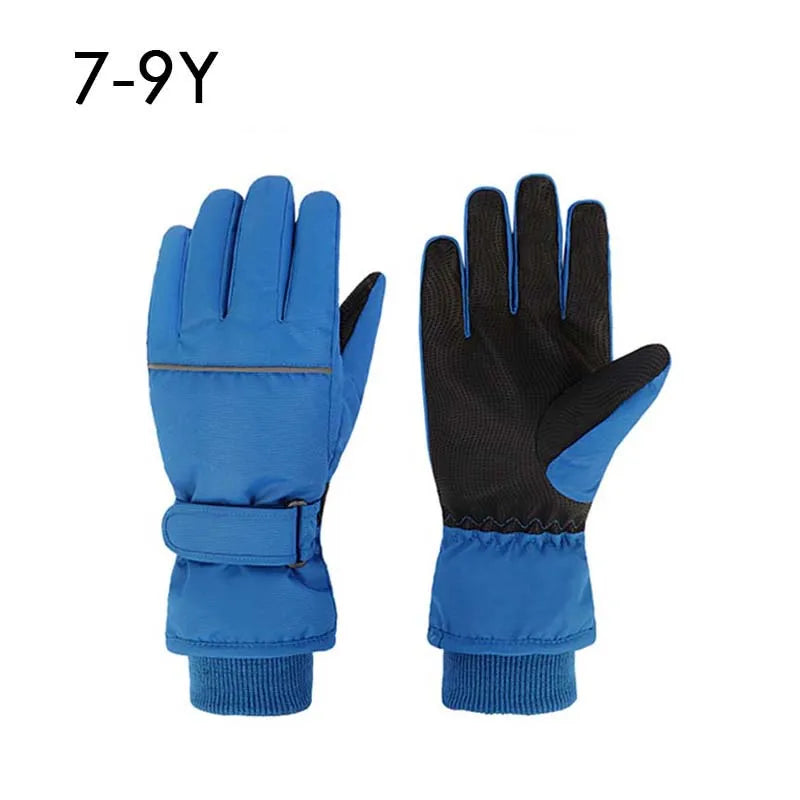Waterproof Adult Kids Ski Gloves Thick Children Mittens