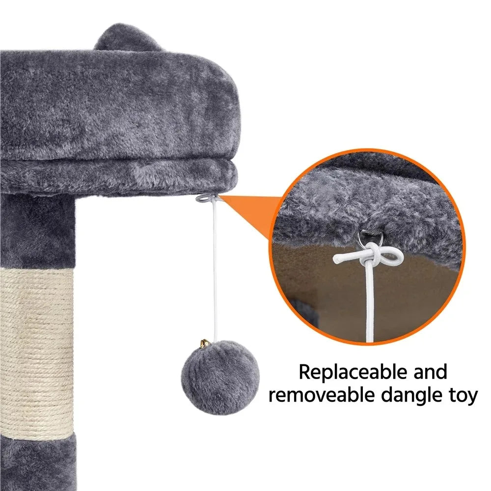 54.5" Cat Tree Tower with Scratching Posts for Cats