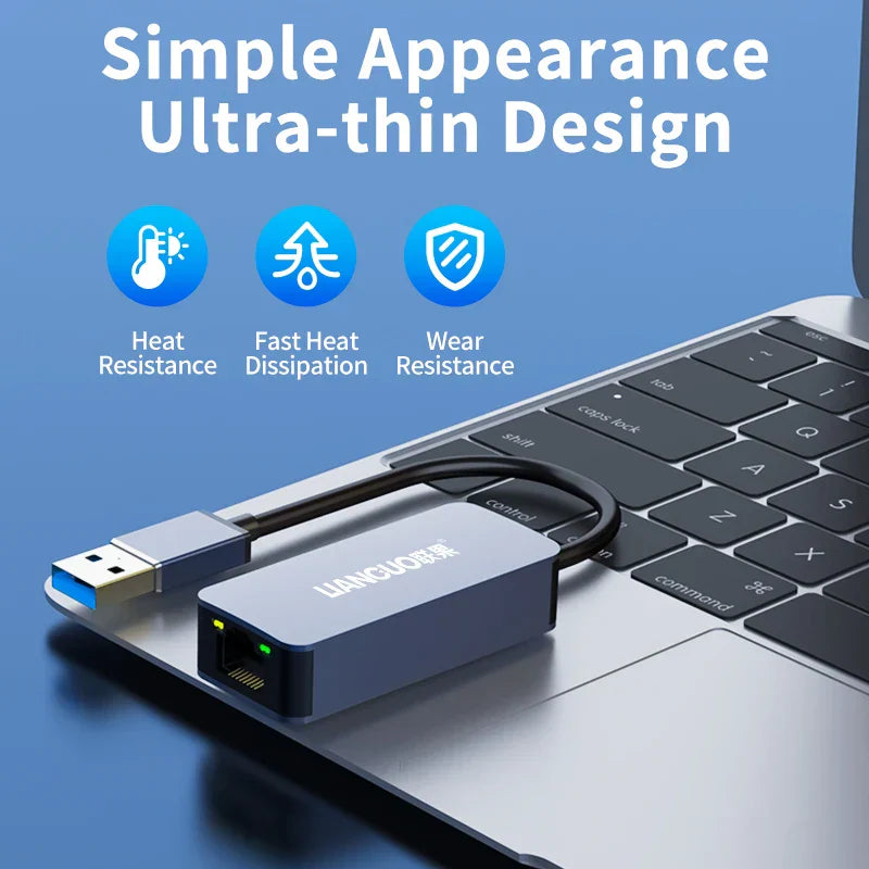 LIANGUO 2500Mbps Ethernet Adapter USB 3.0 Type-C To