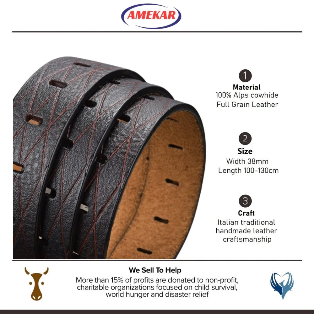 Male Luxury Pin Buckle Belts Genuine Leather Strap