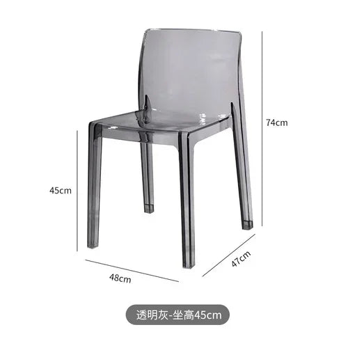 Nordic Acrylic Transparent Bar Chairs Modern Backrest Household