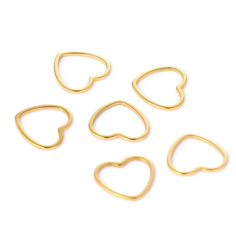 20pcs 12mm Heart Charms Stainless Steel Bracelet Connectors
