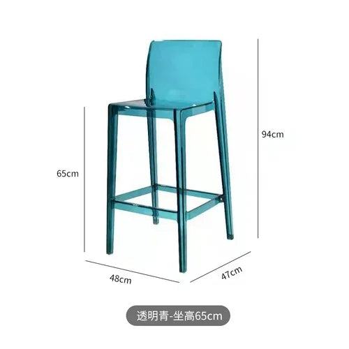 Nordic Acrylic Transparent Bar Chairs Modern Backrest Household