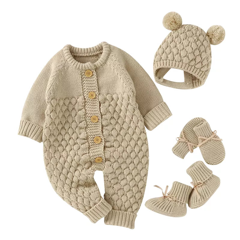 Baby Rompers Clothes Autumn Winter Knitted Newborn Boys