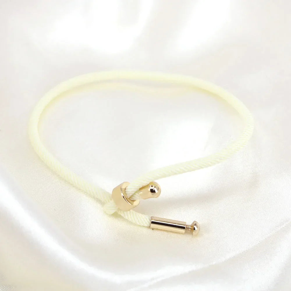 50PCS, Colorful Thread Rope Couple Bracelet Gold Copper