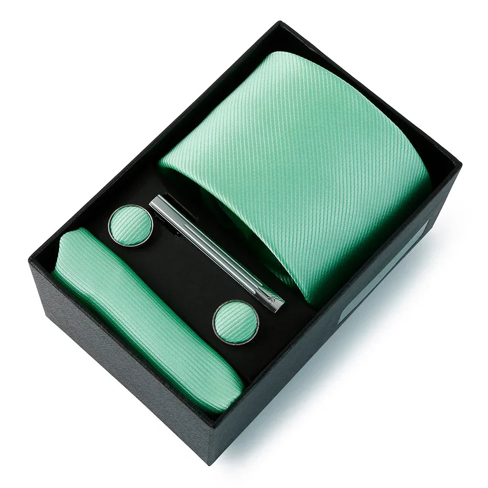 Top Quality Classic Business Ties Hanky Cufflink Clips