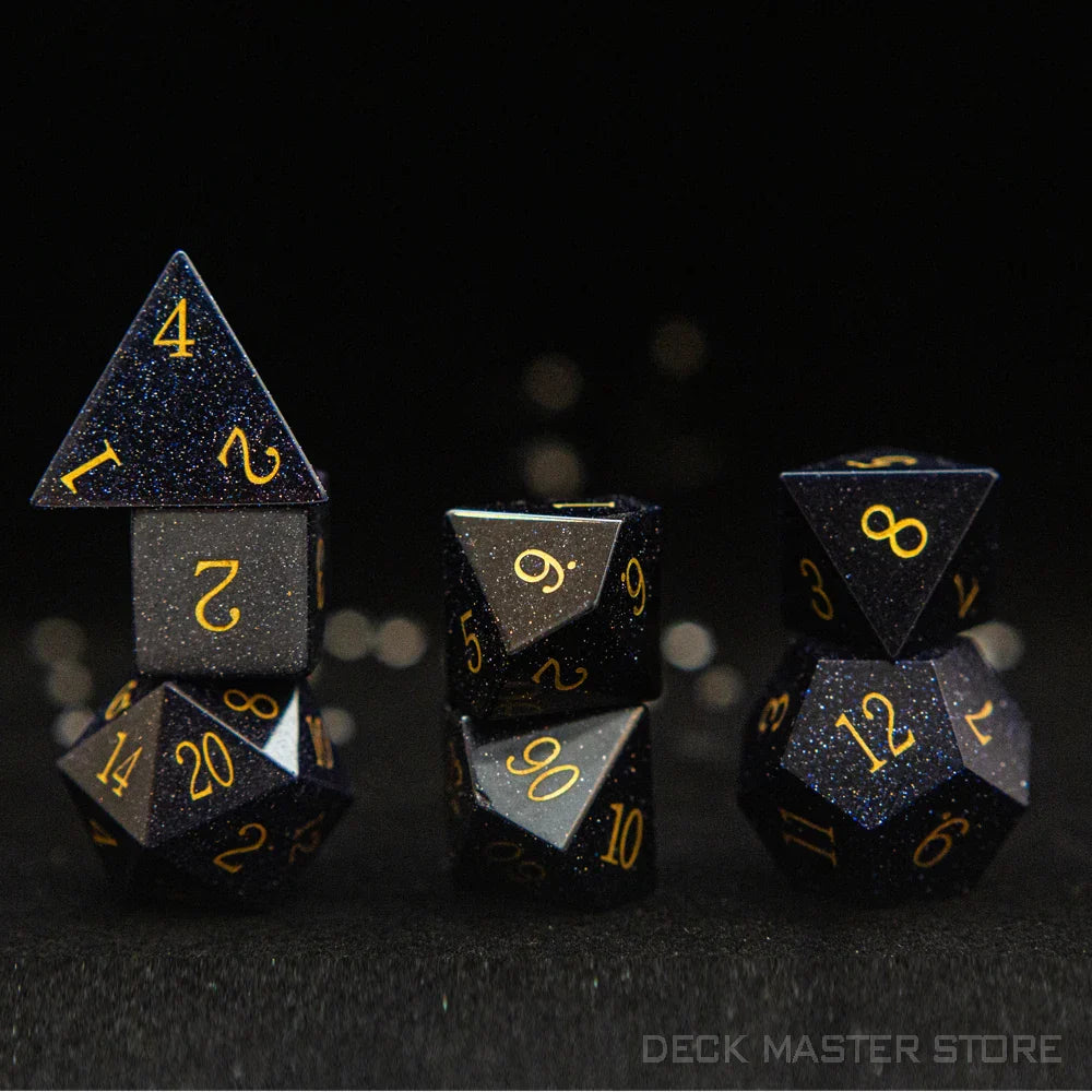 7pcsset Polyhedral Gemstone DnD Dice Set for Tabletop