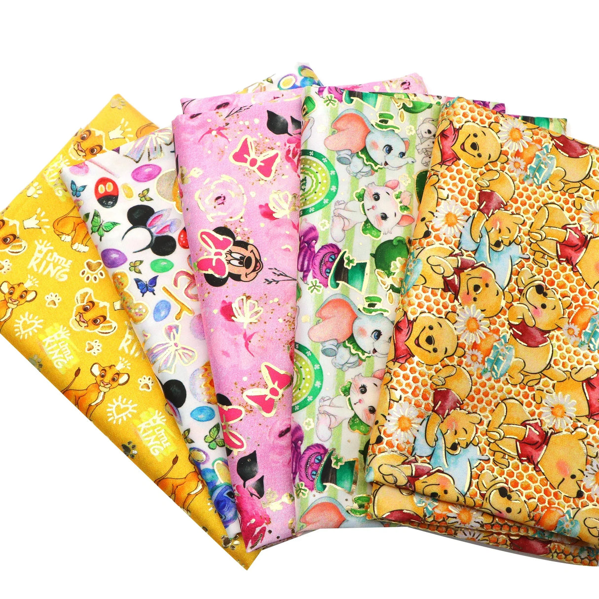 50*145cm Disney Winnie Golden Foil Satin Fabric DIY