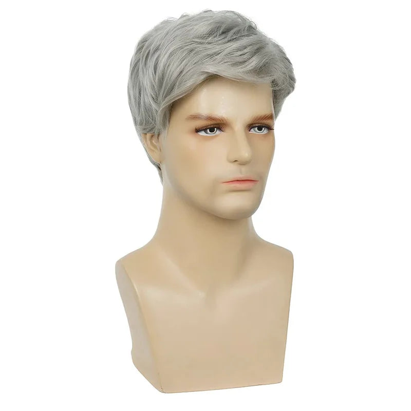 Men's wig 6 inches handsome shaggy short hair
