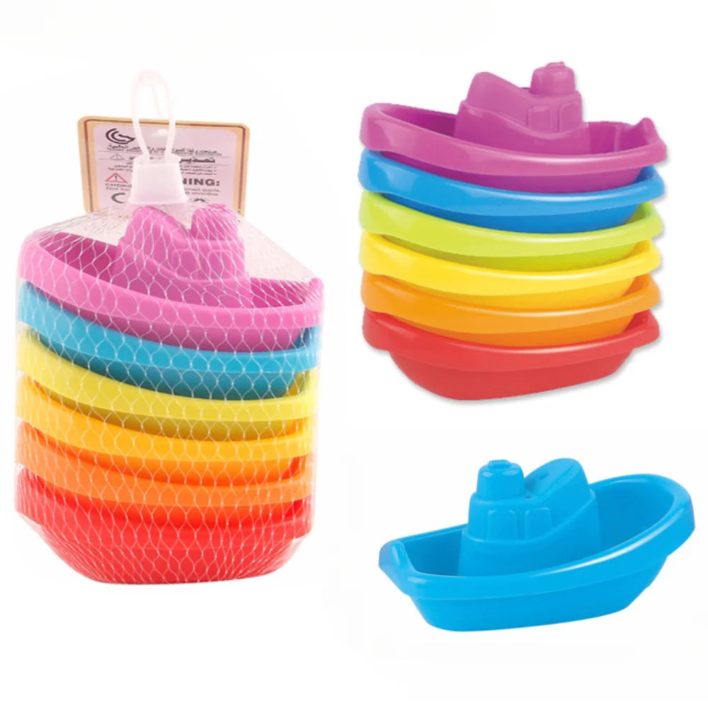 Baby Bath Toys Stacking Boat Toy Colorful Floating
