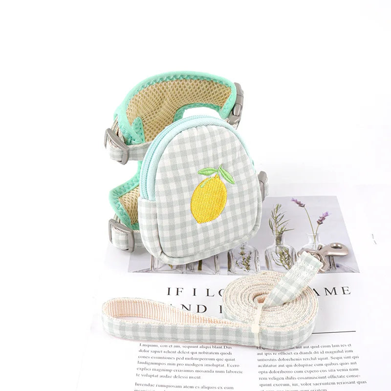 Sweet Embroidery Pattern Dog Leash Bag Functional Pet