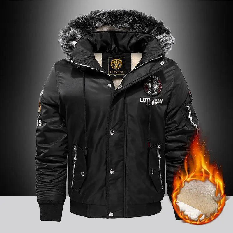 Plush Thickened Men's Jacket Winter Casual Cotton Jacket