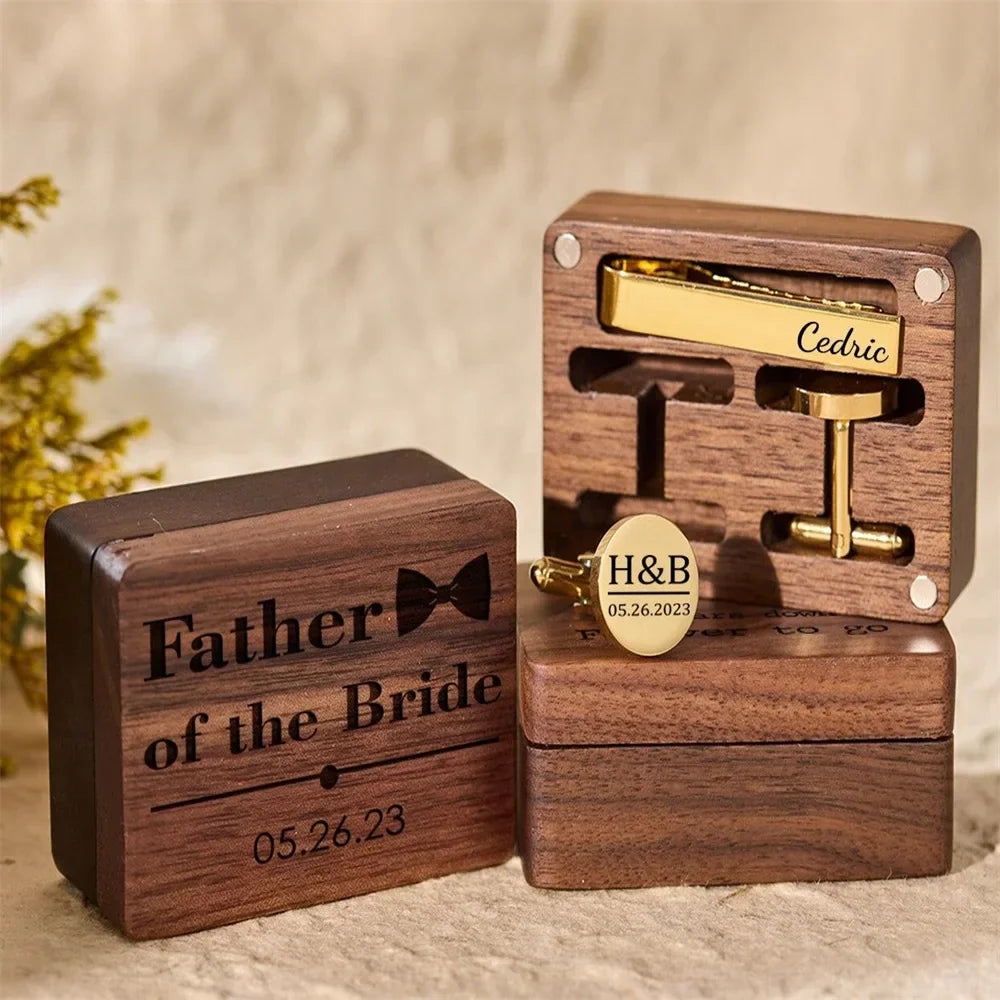 Personalized Stainless Steel Groomsmen Cufflinks With Box Custom