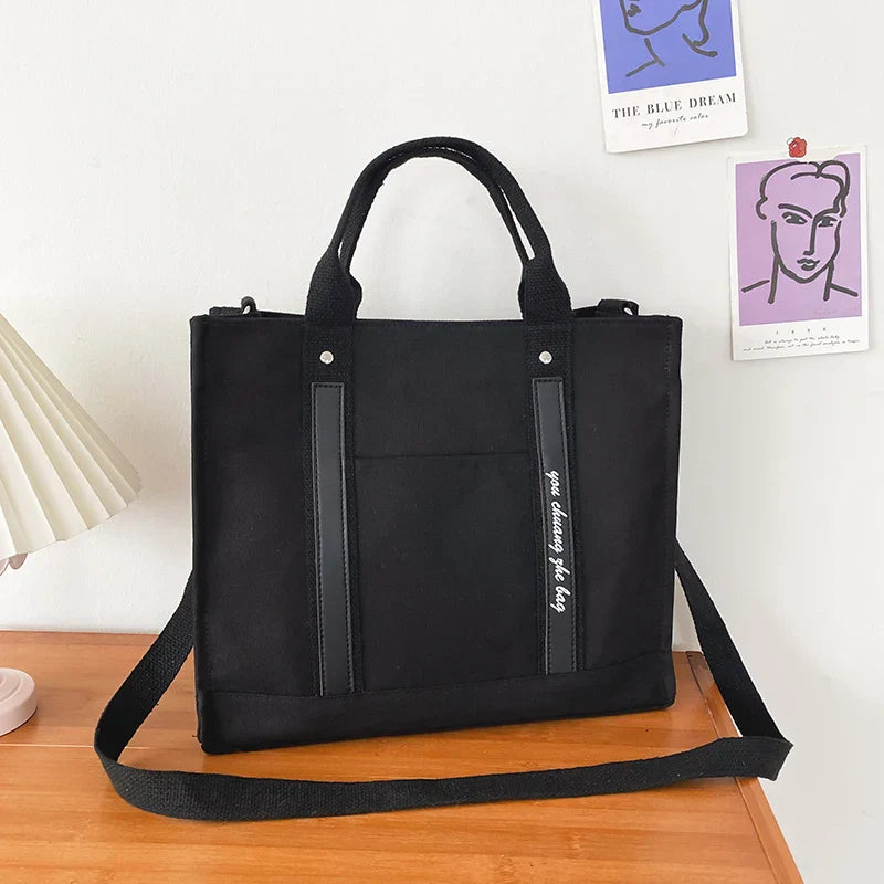 Canvas Bag Women's Large-Capacity Tote Simple Handbag Computer