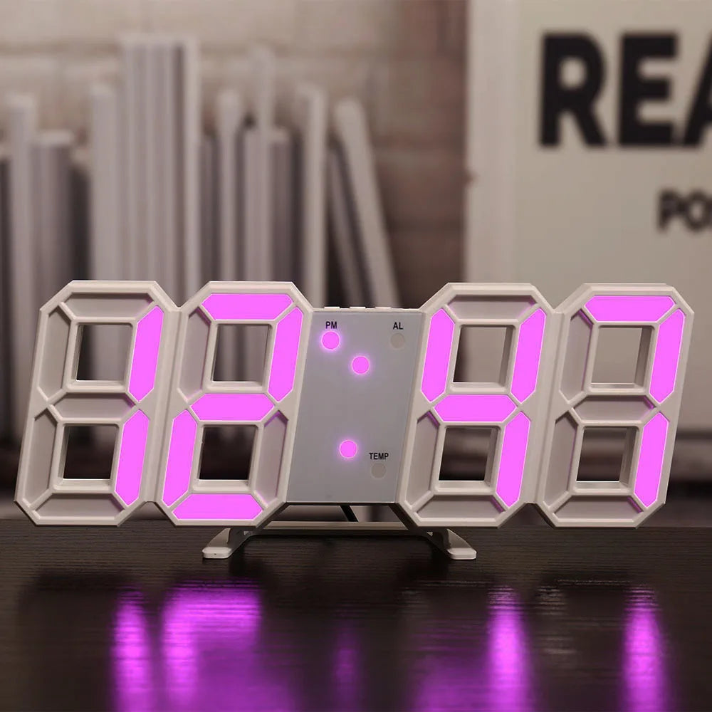 Smart 3d Digital Alarm Clock Wall Clocks Home