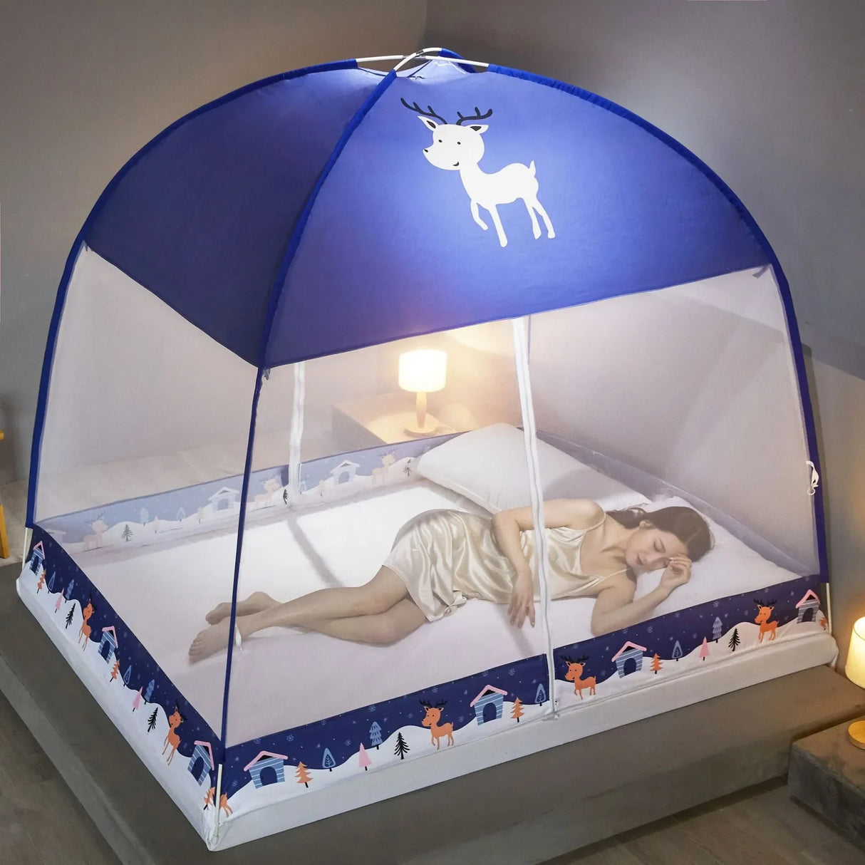 Installation Free Yurt Mosquito Net Household Densified Single