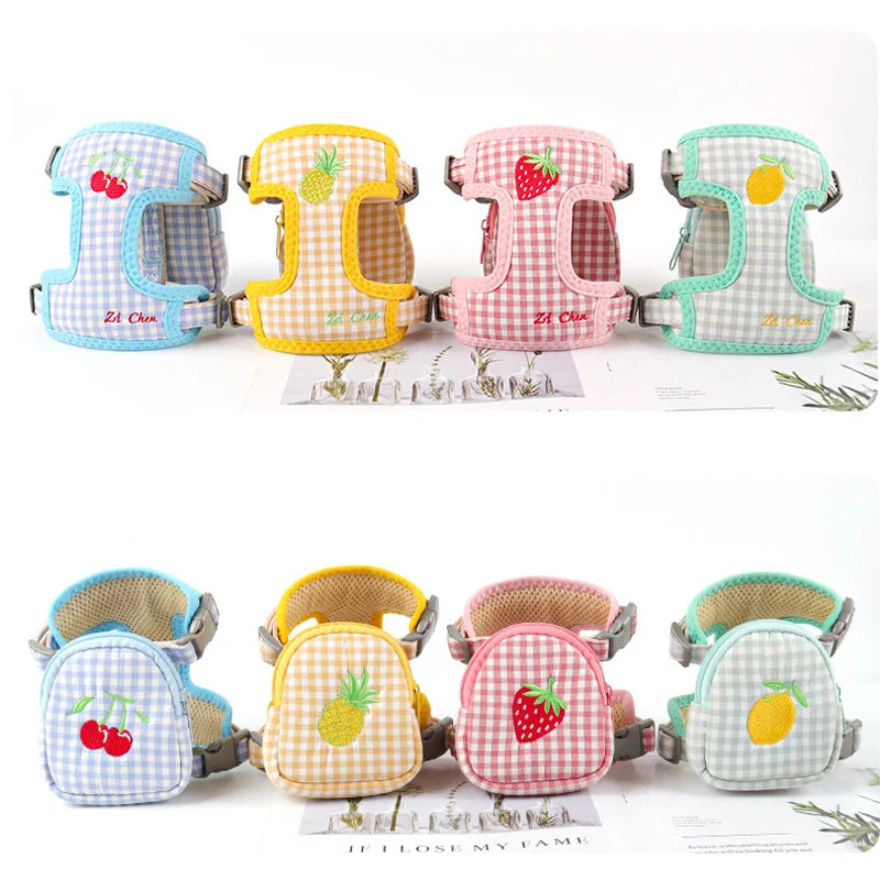 Sweet Embroidery Pattern Dog Leash Bag Functional Pet