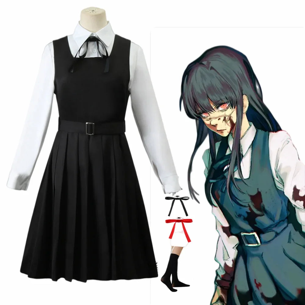 Anime Chainsaw Man Cosplay Mitaka Asa Costume Dress