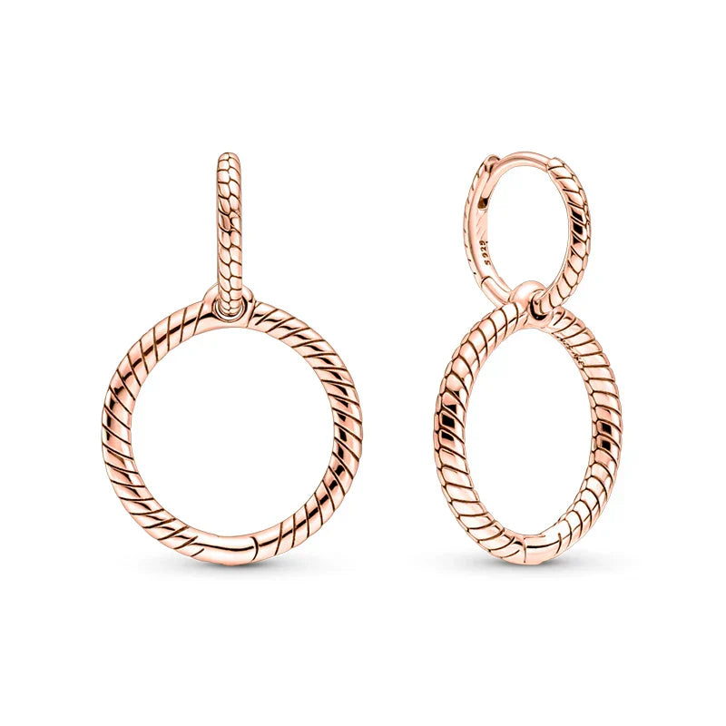 Rose Gold Hoop Earrings For Women 925 Silver