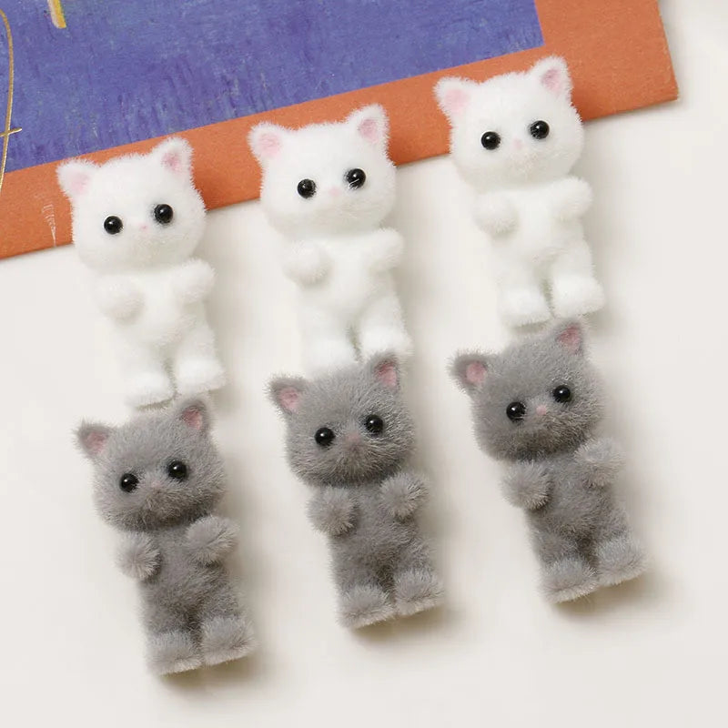 Min order 30pcslot flocking animals cartoon cats shape