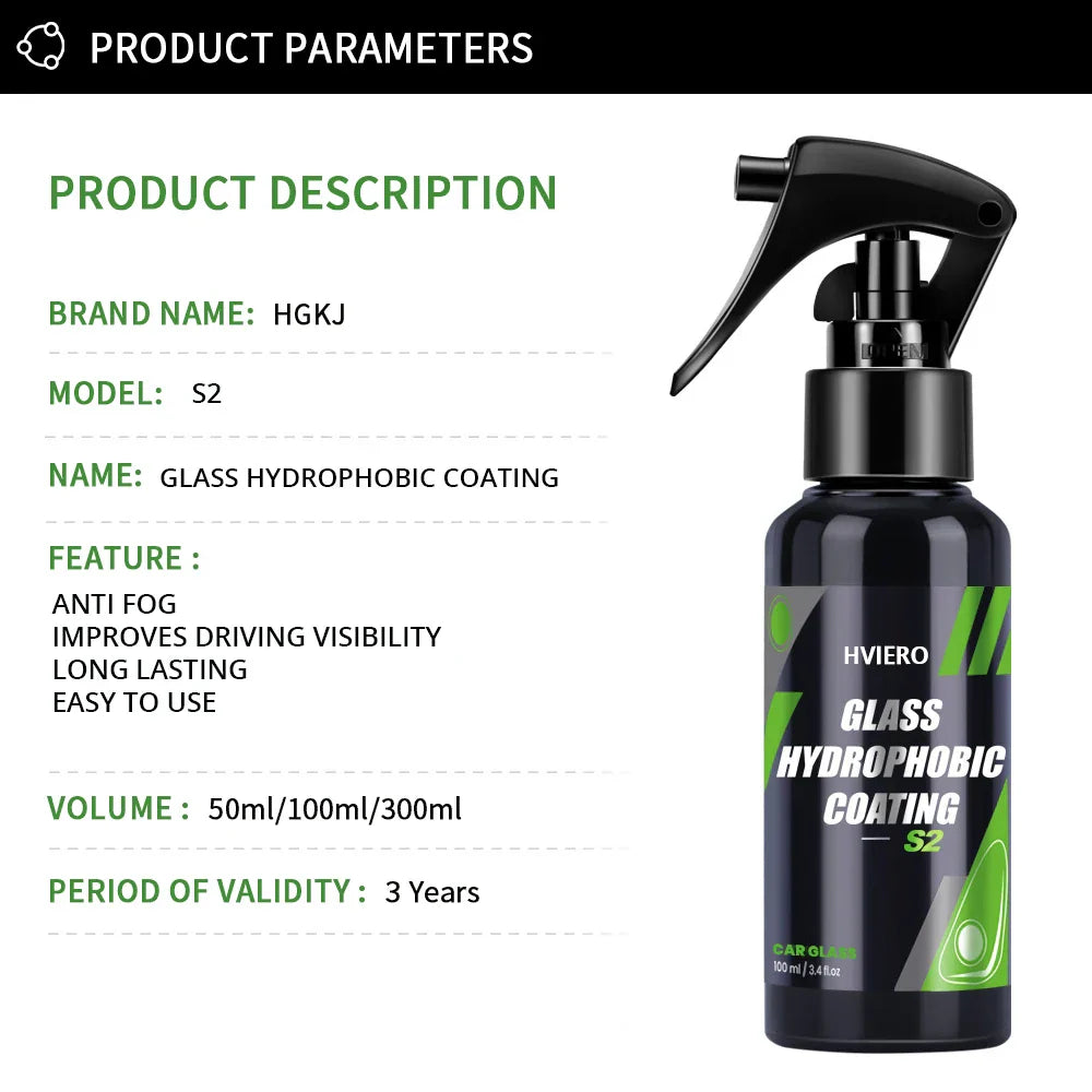 Glass Clean Long Lasting Ceramic Windshield Nano Hydrophobic