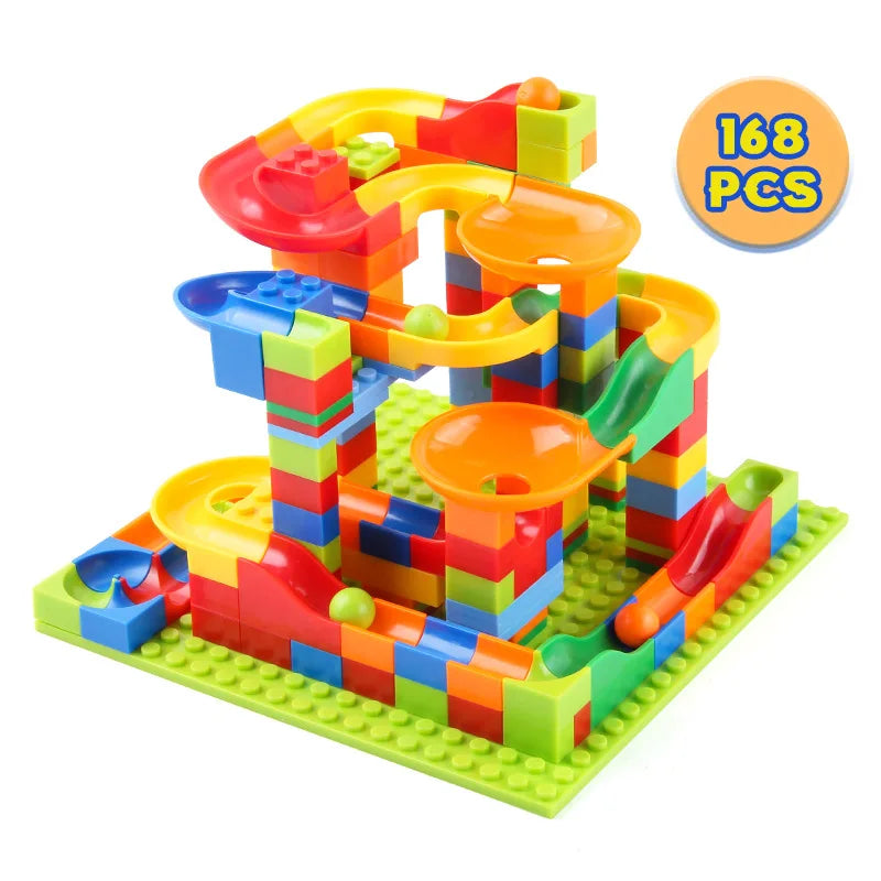 84-504PCS Marble Race Run Block Small Size Building