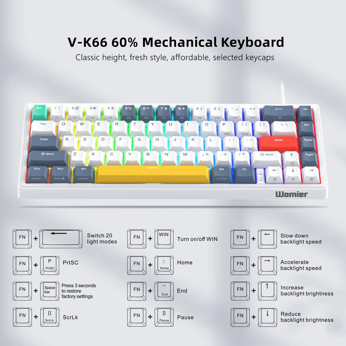 womier Hot Swappable Mechanical Keyboard Gasket Mounted Gamer
