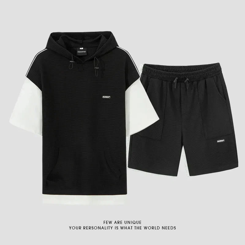 Summer Men's Large Size Sports Suit Breathable Casual