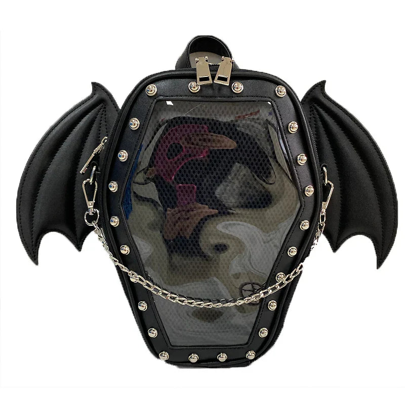 Bat Wings Ita Backpack Enamel Pin Display Shoulder