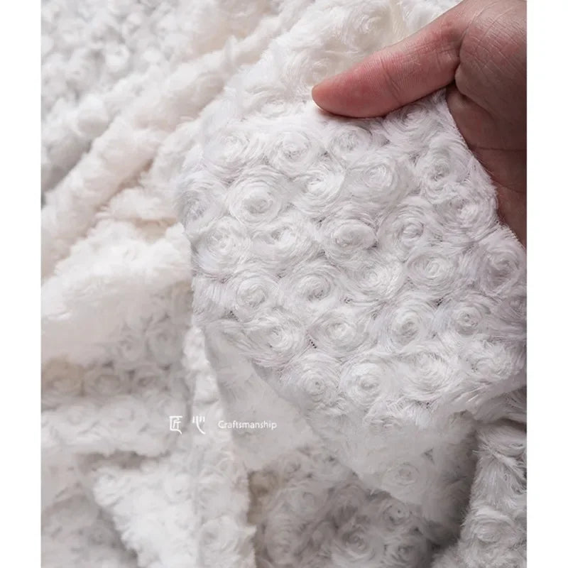 White Plush Fabric Soft and Thick Home Textile