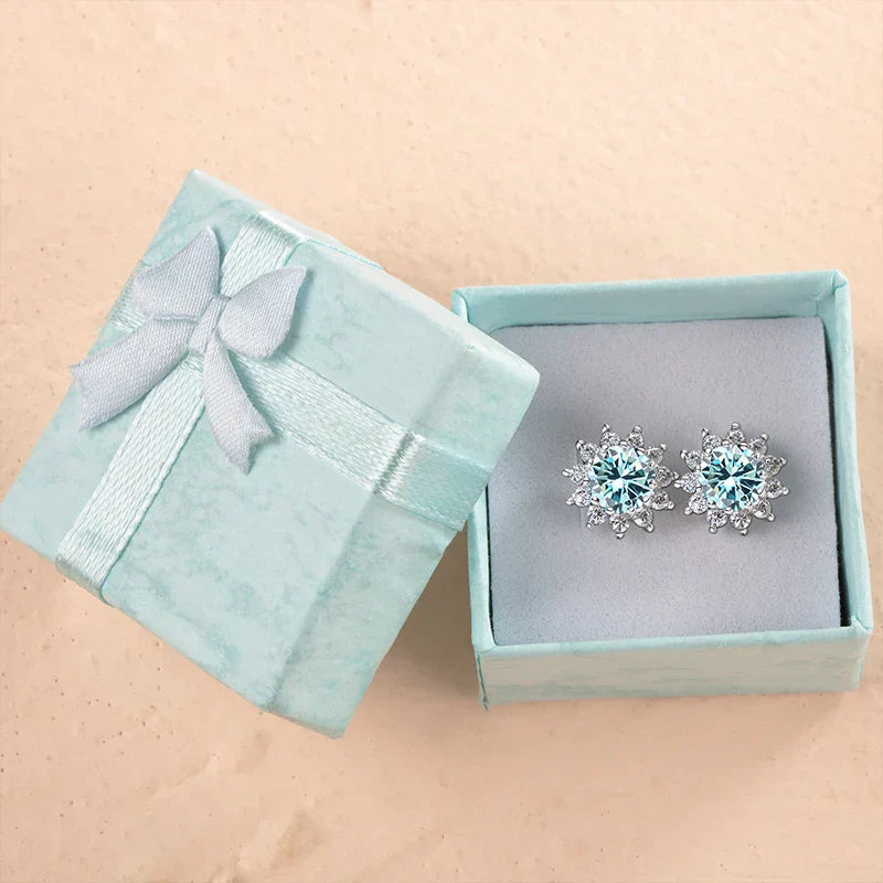 JoyceJelly 1 carat D Color Moissanite Diamond Earrings