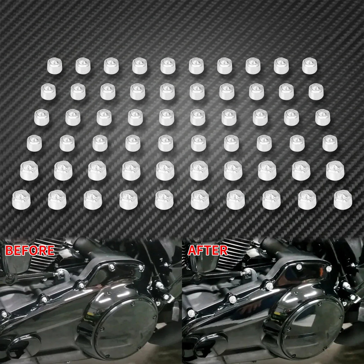 Motorcycle 60PCS Engine Bolt Screw Cap Protection Cover