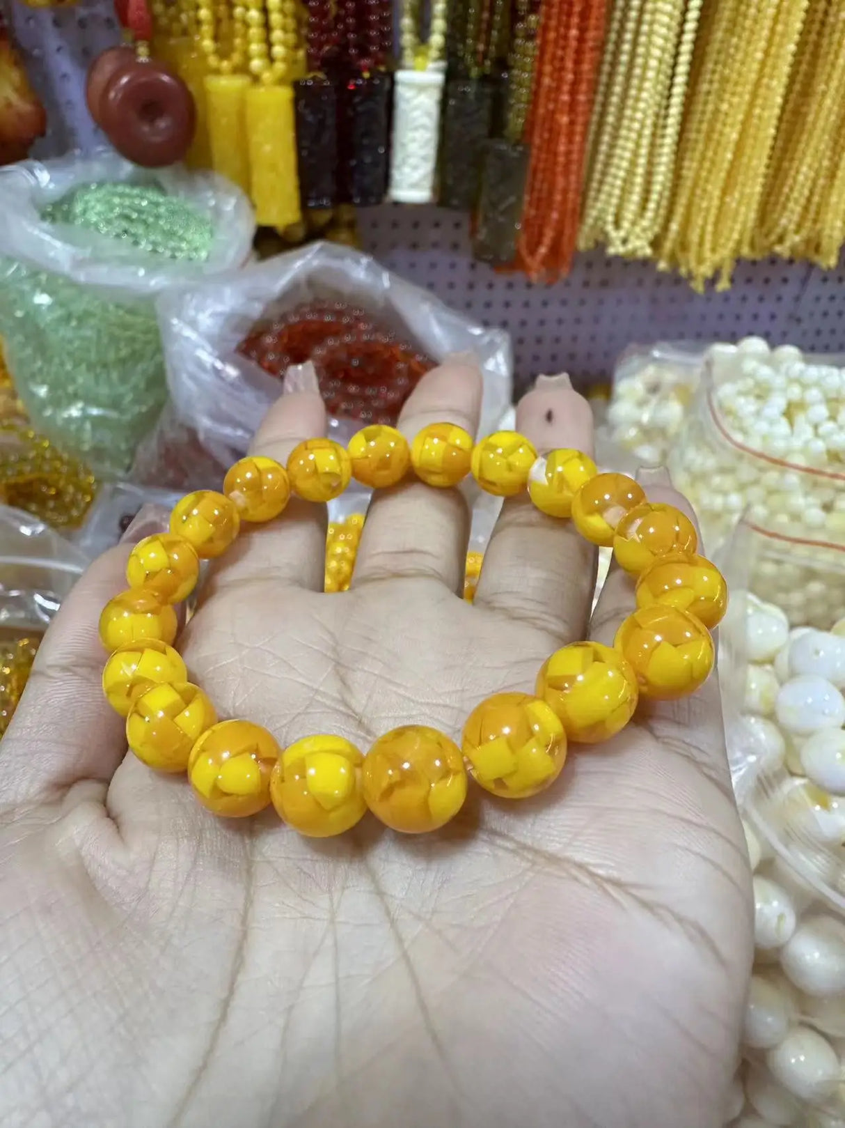 Natural Raw Amber Bracelet Men Women Healing Gemstone