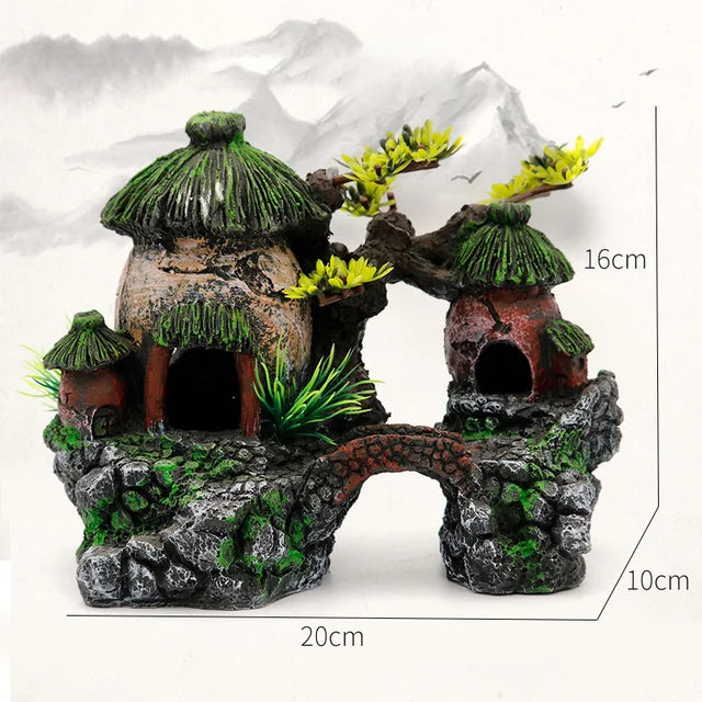 Fish Tank Plant Rockery Multi-style Aquarium Decoration,Resin Artificial