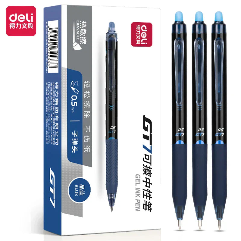 Deli 12Pcs Erasable Neutral Pens 0.5mm Gel Pens