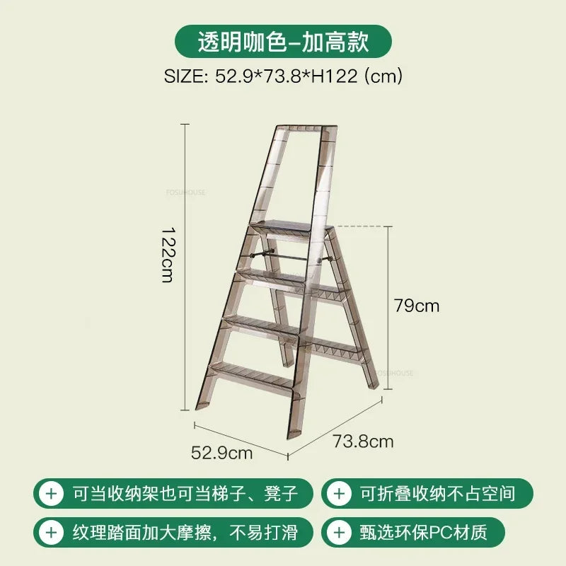 Modern Home Folding Ladder Transparent Acrylic Step Ladders
