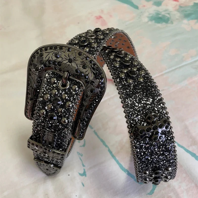 NOWISBB Y2K Rhinestones Belts Quality Western Cowgirl Cowboy