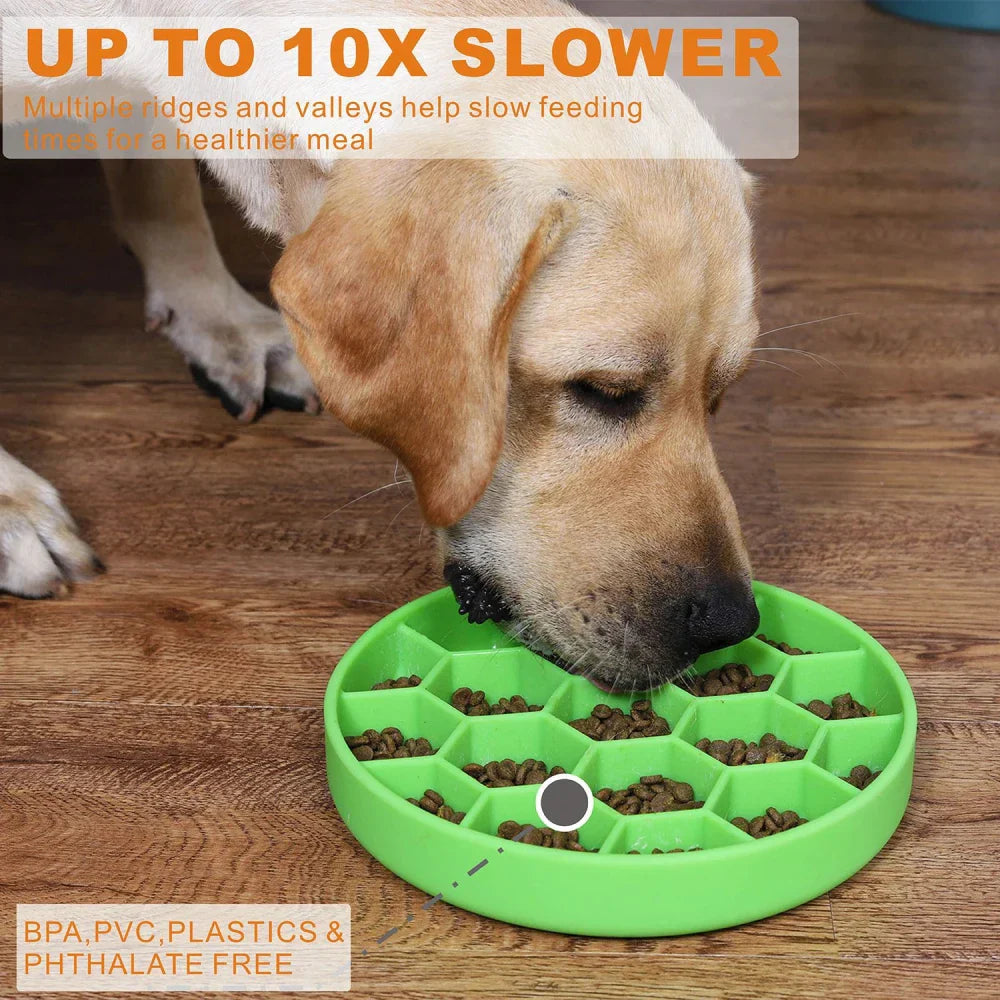 Pet honeycomb slow food bowl dog choking bowl