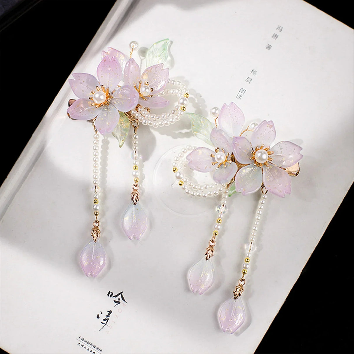 Chinese Hair Clips Girls Hanfu Hair Accessories Green