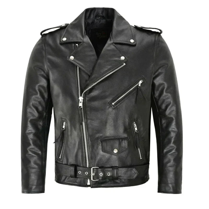 2023 Men's Turn-lapel Pu Jacket Coat Outside Spring