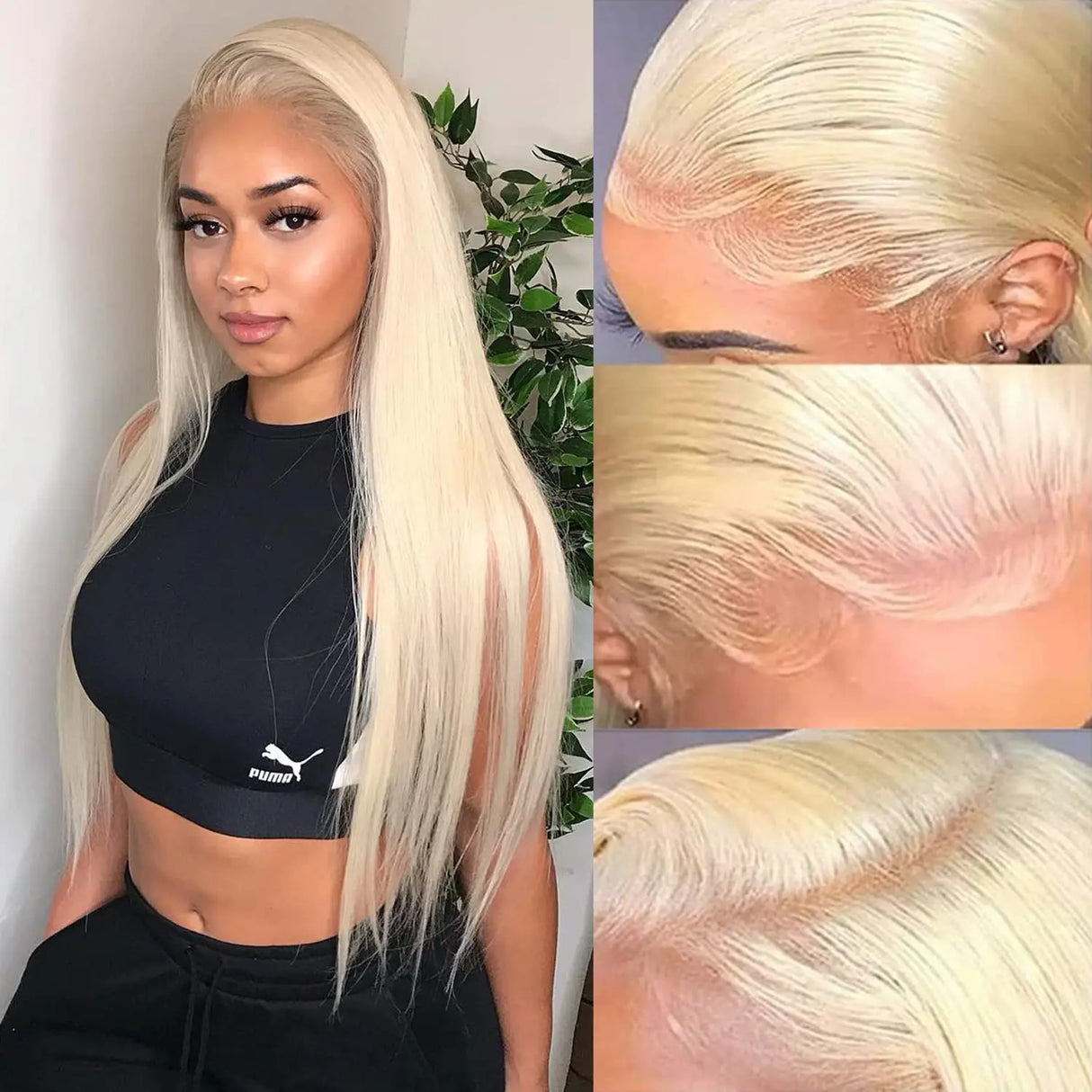 4x4 Lace Closure 613 Wig Straight Blonde Lace