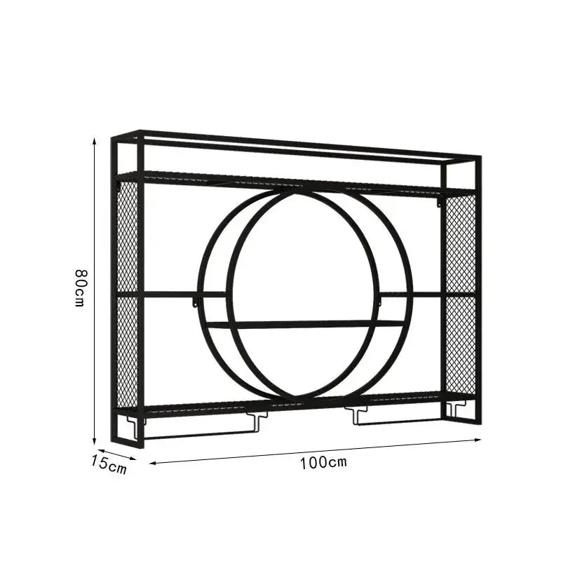 Luxury Metal Bar Cabinet Wine Spice Rack Open