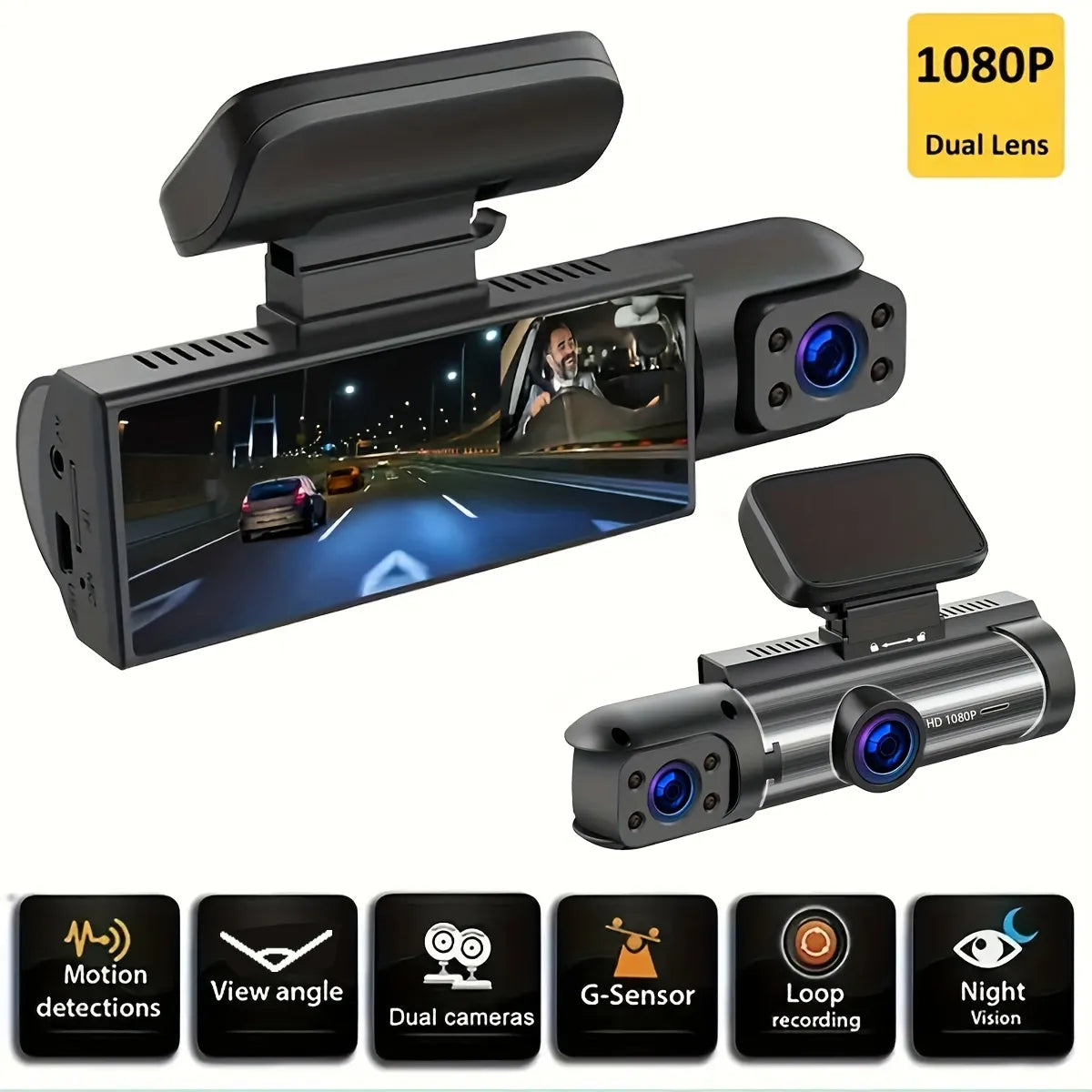 1080P dual cameraDash Cam for carsFront And Insidecar