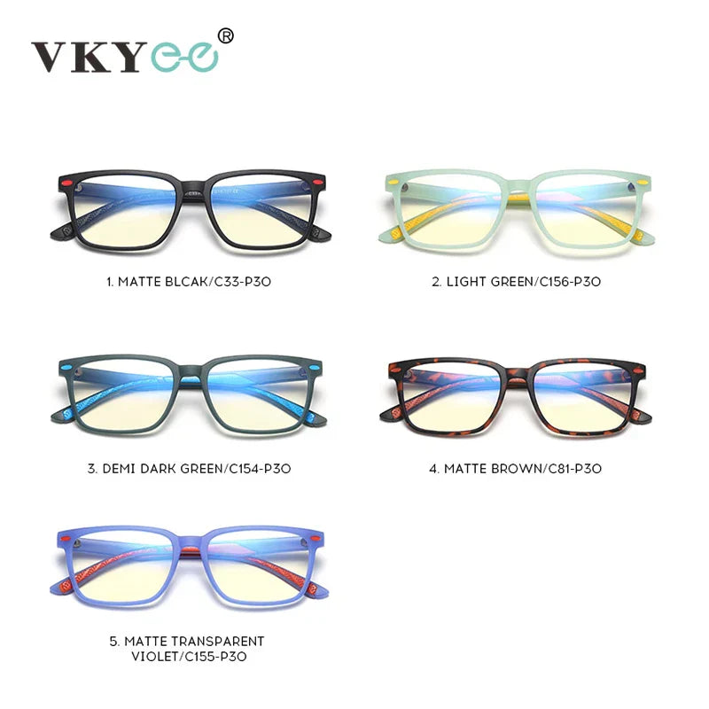 VICKY TR Classic Square Children‘s Sweet Candy Colored Anti-blue Light Glasses Myopia Hyperopia Customizable Prescription 5101