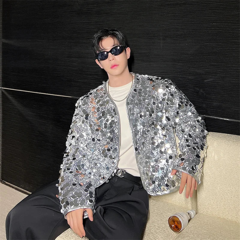 IEFB Sexy Man Jackets Fashion Korean Style Sequin