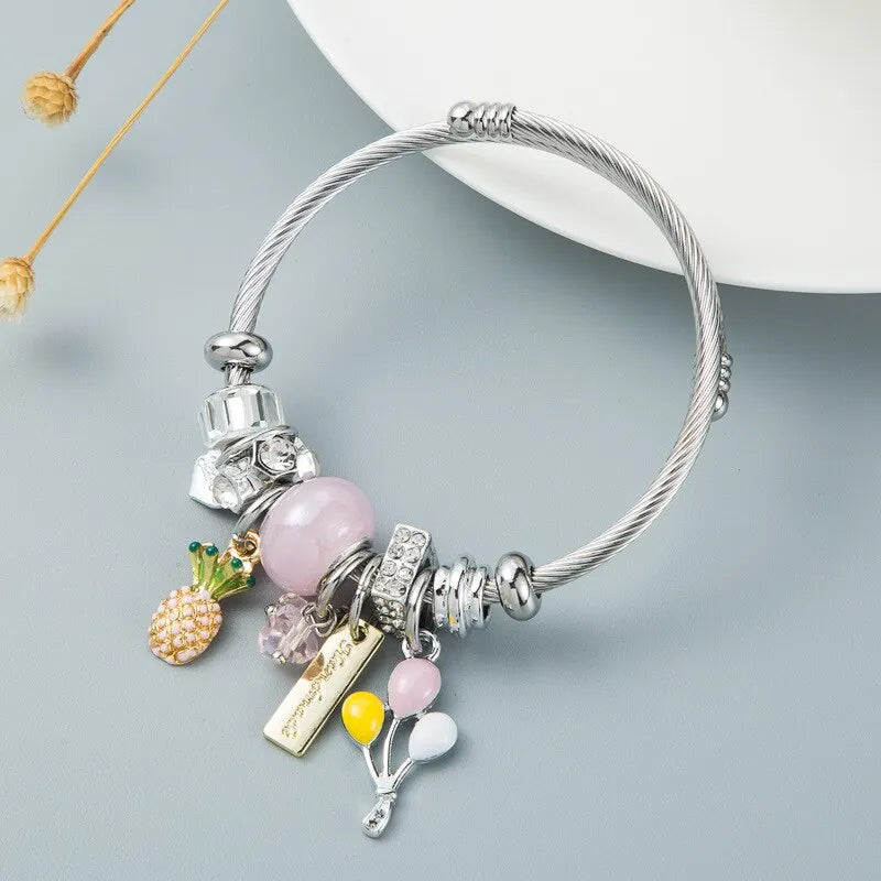 Cute Pineapple With Crystal Creative Multi Element Inlaid