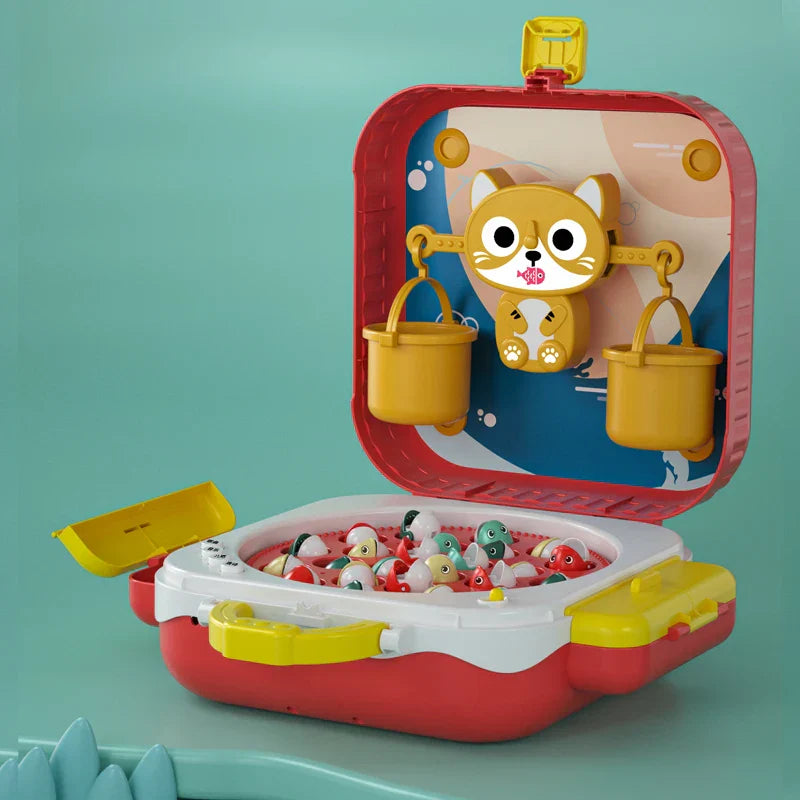 Montessori Magnetic Fishing Toys Rotary fishing Tray Electric