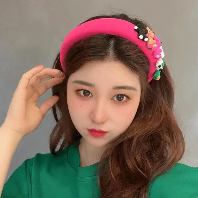 Korean Colorful Bear Headband Girl Cartoon Headwear Kids