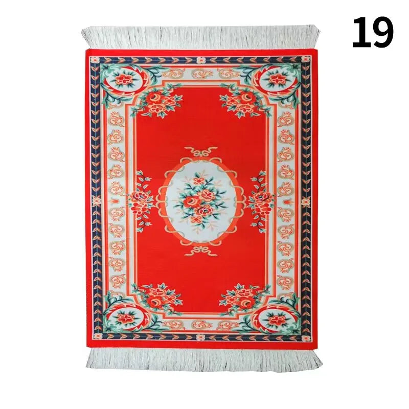 Persian Mini Woven Rug Mat Mousepad with Fring