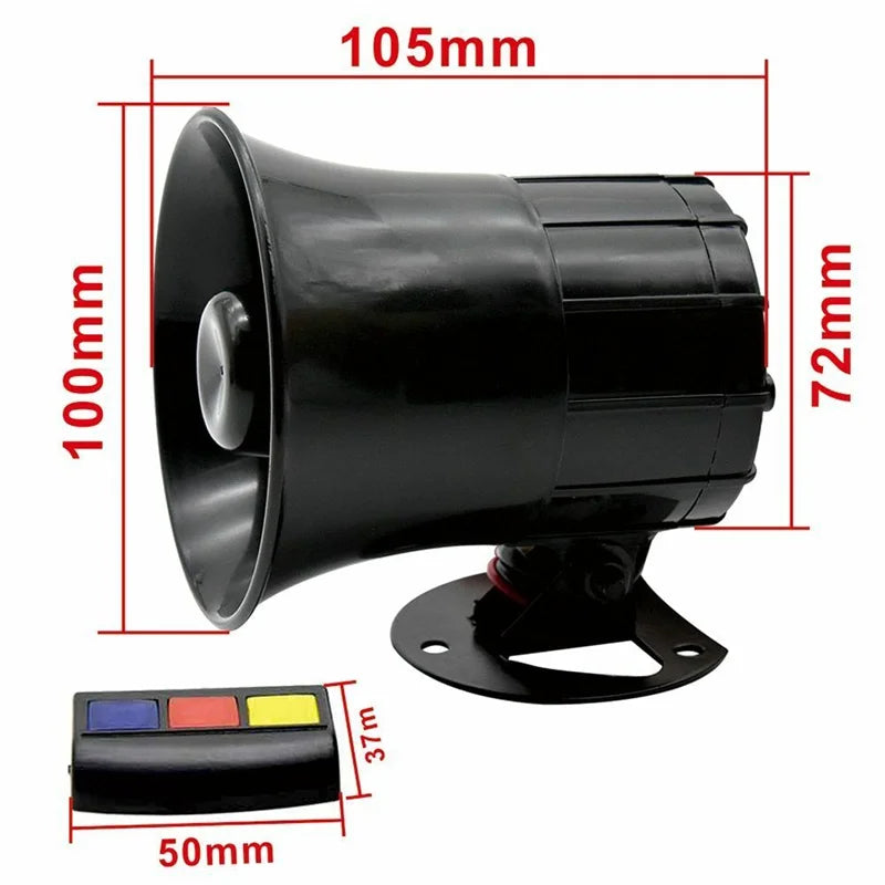 110dB 12V Car Motorcycle 3 Sounds Siren Horn